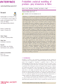 Cover page: Probabilistic analytical modelling of predator–prey interactions in fishes