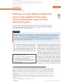 Cover page: Retrieval of Large Balloon Fragments During Transcatheter Pulmonary Valve&nbsp;Implantation Using a Novel Retrieval System.