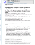 Cover page: Beyond depression: The impact of executive functioning on quality of life in patients with temporal lobe epilepsy