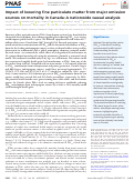 Cover page: Impact of lowering fine particulate matter from major emission sources on mortality in Canada: A nationwide causal analysis