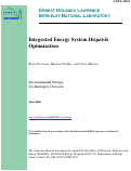 Cover page: Integrated Energy System Dispatch Optimization