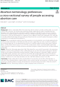 Cover page: Abortion terminology preferences: a cross-sectional survey of people accessing abortion care.