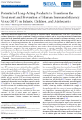 Cover page: Potential of Long-Acting Products to Transform the Treatment and Prevention of Human Immunodeficiency Virus (HIV) in Infants, Children, and Adolescents