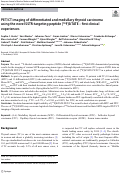 Cover page: PET/CT imaging of differentiated and medullary thyroid carcinoma using the novel SSTR-targeting peptide [18F]SiTATE - first clinical experiences.