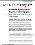 Cover page: Phosphodiesterase-5 inhibition preserves renal hemodynamics and function in mice with diabetic kidney disease by modulating miR-22 and BMP7