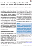 Cover page: Extraction of mechanical properties of materials through deep learning from instrumented indentation