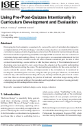 Cover page: Using Pre-/Post-Quizzes Intentionally in Curriculum Development and Evaluation