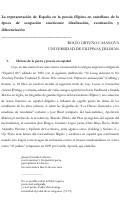 Cover page: La representación de España en la poesía filipina en castellano de la época de ocupación americana: idealización, exotización y diferenciación