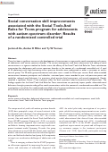 Cover page: Social conversation skill improvements associated with the Social Tools And Rules for Teens program for adolescents with autism spectrum disorder: Results of a randomized controlled trial