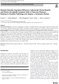 Cover page: Minimal Clinically Important Difference, Substantial Clinical Benefit, and Patient Acceptable Symptom State of Outcome Measures Relating to Shoulder Pathology and Surgery: a Systematic Review.