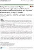 Cover page: Comparative evaluation of Populus variants total sugar release and structural features following pretreatment and digestion by two distinct biological systems