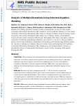 Cover page: Analysis of Multiple Biomarkers Using Structural Equation Modeling