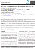 Cover page: Non-daily Cigarette Smoking: Stability and Transition to Abstinence in Young Adults