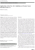 Cover page: Implications of the New AUA Guidelines on Prostate Cancer Detection in the U.S.