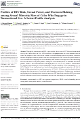 Cover page: Profiles of HIV Risk, Sexual Power, and Decision-Making among Sexual Minority Men of Color Who Engage in Transactional Sex: A Latent Profile Analysis