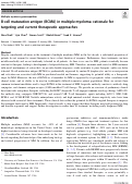 Cover page: B-cell maturation antigen (BCMA) in multiple myeloma: rationale for targeting and current therapeutic approaches