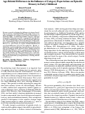 Cover page: Age-Related Differences in the Influence of Category Expectations on EpisodicMemory in Early Childhood