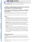 Cover page: Correlation of natural language assessment results with health-related quality of life in adult glioma patients.