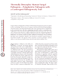 Cover page: Thermally Dimorphic Human Fungal Pathogens--Polyphyletic Pathogens with a Convergent Pathogenicity Trait.