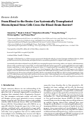 Cover page: From blood to the brain: can systemically transplanted mesenchymal stem cells cross the blood-brain barrier?