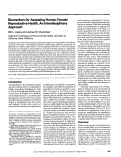 Cover page: Biomarkers for Assessing Human Female Reproductive Health, An Interdisciplinary Approach