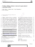 Cover page: Evidence linking calcium to increased organo-mineral association in soils