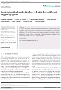 Cover page: Acute interstitial nephritis observed with three different triggering agents.