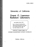 Cover page: CRYSTAL STRUCTURE OF CERIUM MAGNESIUM NITRATE HYDRATE