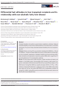 Cover page: Differential fuel utilization in liver transplant recipients and its relationship with non‐alcoholic fatty liver disease