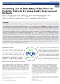 Cover page: Increasing Use of Ambulatory Video Visits for Pediatric Patients by Using Quality Improvement Methods