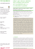 Cover page: Labours pain: strenuous subsistence work, mechanical wear-and-tear and musculoskeletal pain in a non-industrialized population.