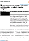 Cover page: Morphological control enables nanometer-scale dissection of cell-cell signaling complexes