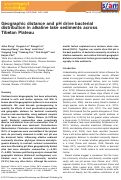 Cover page: Geographic distance and pH drive bacterial distribution in alkaline lake sediments across Tibetan Plateau