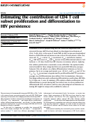 Cover page: Estimating the contribution of CD4 T cell subset proliferation and differentiation to HIV persistence