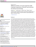 Cover page: fMRI biomarkers of social cognitive skills training in psychosis: Extrinsic and intrinsic functional connectivity