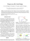 Cover page: Progress on a Be Cavity Design