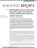 Cover page: Brief targeted memory reactivation during the awake state enhances memory stability and benefits the weakest memories