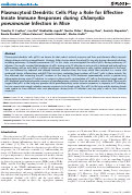 Cover page: Plasmacytoid Dendritic Cells Play a Role for Effective Innate Immune Responses during Chlamydia pneumoniae Infection in Mice