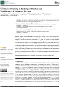 Cover page: Ventilator Weaning in Prolonged Mechanical Ventilation-A Narrative Review.