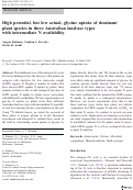 Cover page: High potential, but low actual, glycine uptake of dominant plant species in three Australian land-use types with intermediate N availability
