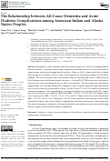 Cover page: The Relationship between All-Cause Dementia and Acute Diabetes Complications among American Indian and Alaska Native Peoples.