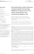 Cover page: Early Minimally Invasive Removal of Intracerebral Hemorrhage (ENRICH): Study protocol for a multi-centered two-arm randomized adaptive trial.