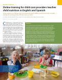 Cover page: Online training for child care providers teaches child nutrition in English and Spanish