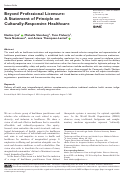 Cover page: Beyond Professional Licensure: A Statement of Principle on Culturally-Responsive Healthcare.