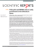 Cover page: Psilocybin and MDMA reduce costly punishment in the Ultimatum Game