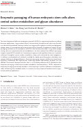 Cover page: Enzymatic passaging of human embryonic stem cells alters central carbon metabolism and glycan abundance