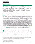 Cover page: Decreased 11β-Hydroxysteroid Dehydrogenase Type 2 Expression in the Kidney May Contribute to Nicotine/Smoking-Induced Blood Pressure Elevation in Mice