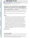 Cover page: Development of a novel loading device for studying magnesium degradation under compressive load for implant applications