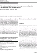 Cover page: The design and implementation of service process reconfiguration with end-to-end QoS constraints in SOA