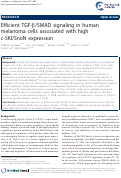 Cover page: Efficient TGF-beta/SMAD signaling in human melanoma cells associated with high c-SKI/SnoN expression